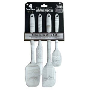 Marble Style Silicone Spatula Set 4pc Kitchen Cooking Utensils Heat Resistant